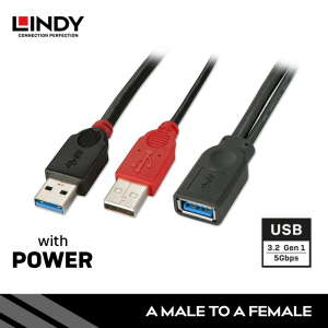 Kabel USB 3.2 Gen 1, Type A to Type A Dengan USB Power, 1M