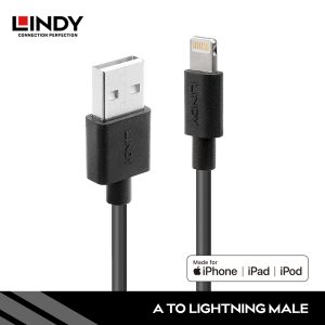 KABEL APPLE, TYPE A TO LIGHTNING MFI CERTIFIED, 1M HITAM