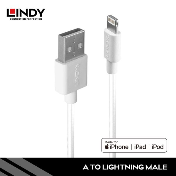 KABEL APPLE, TYPE A TO LIGHTNING 8PIN MFI CERTIFIED, 1M