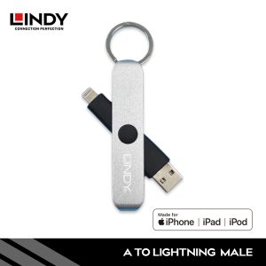 KEYCHAIN APPLE, TYPE A TO LIGHTNING MFI CERTIFIED, GREY