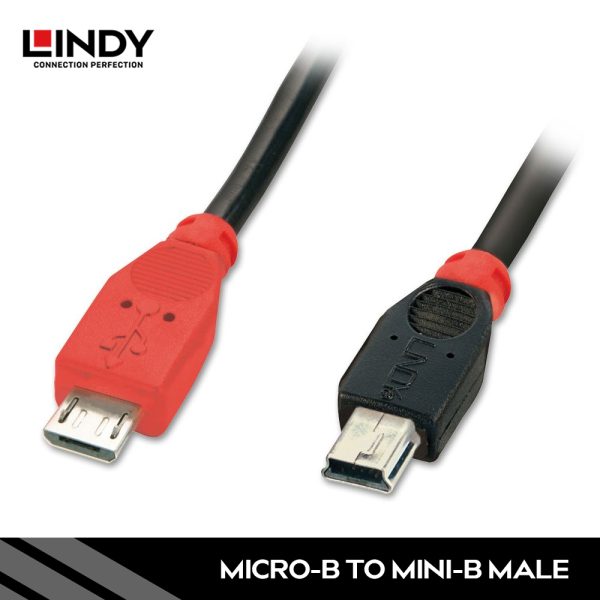 KABEL USB 2.0, MICRO-B TO MINI-B, OTG, 0.5M