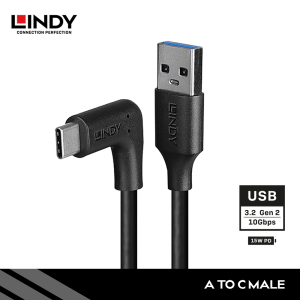 Kabel USB 3.2 Gen 2,Type A to Type C, 1.5M, Right Angle 90 Degree