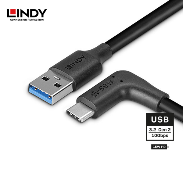 Kabel USB 3.2 Gen 2,Type A to Type C, 1M, Right Angle 90 Degree - Image 4