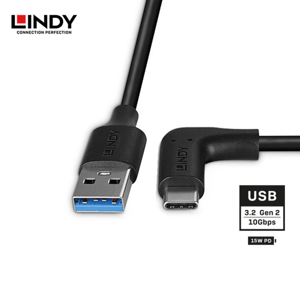 Kabel USB 3.2 Gen 2,Type A to Type C, 1M, Right Angle 90 Degree - Image 5
