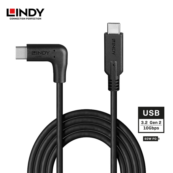 Kabel USB 3.2 Gen 2,Type C to Type C, 1.5M, Right Angle 90 Degree - Image 2