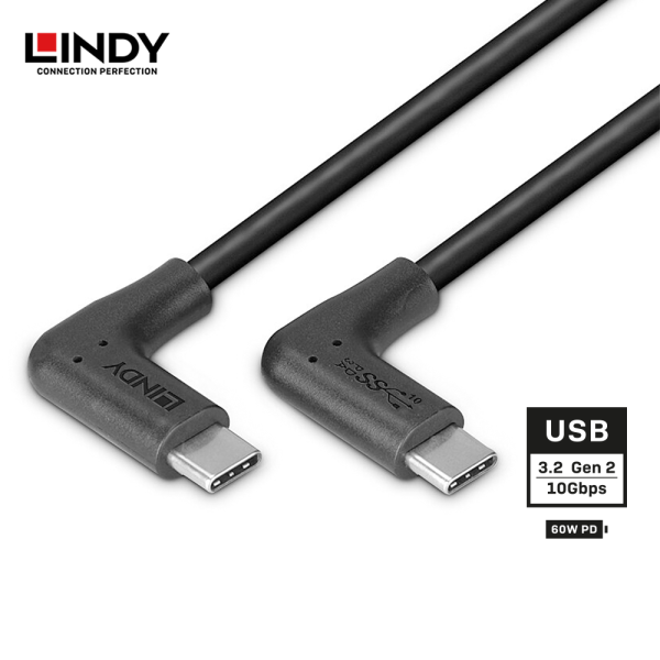 Kabel USB 3.2 Gen 2, Type C to Type C, 0.5M, 2x Right Angle 90 Degree - Image 5
