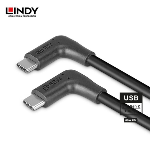 Kabel USB 3.2 Gen 2, Type C to Type C, 0.5M, 2x Right Angle 90 Degree - Image 4