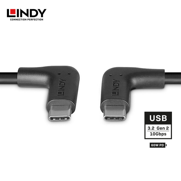 Kabel USB 3.2 Gen 2, Type C to Type C, 0.5M, 2x Right Angle 90 Degree - Image 3