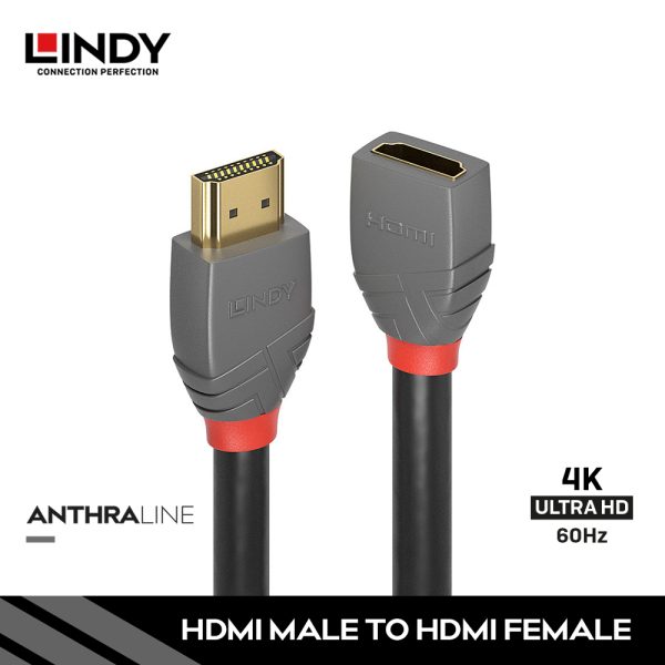 Kabel Extension HDMI 2.0 High Speed, HDMI to HDMI, Anthra, 0.5M