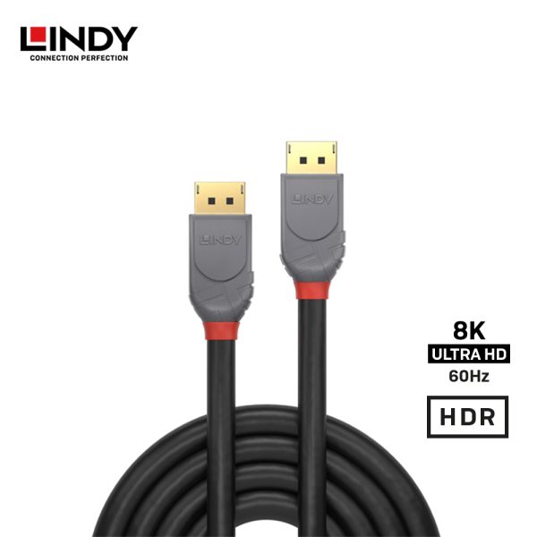 Kabel DisplayPort 1.4, DisplayPort to DisplayPort, Anthra, 1M - Image 2