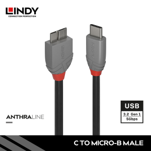 Kabel USB 3.2 Gen 1, Type C to Micro-B, Anthra, 0.5M