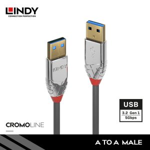Kabel USB 3.2 Gen 1, Type A to Type A, Cromo, 1M
