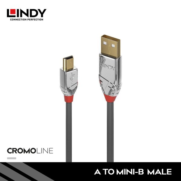 Kabel USB 2.0, Type A to Mini-B, Cromo, 7.5M
