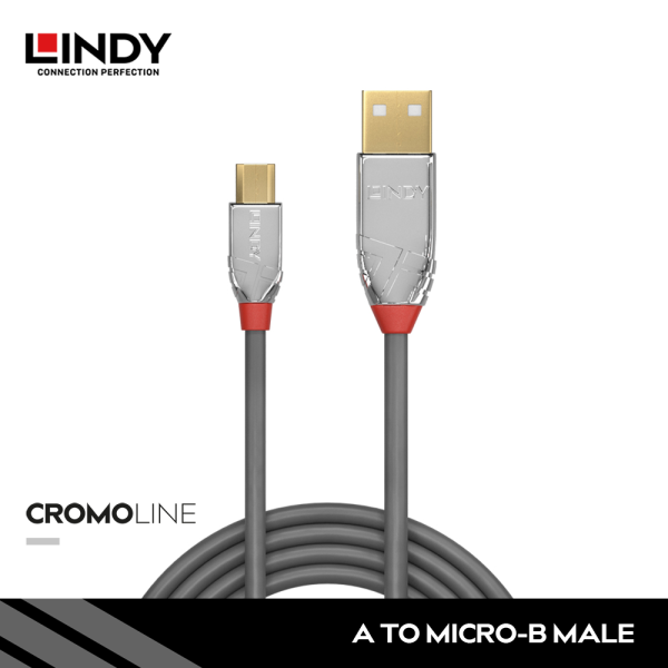 Kabel USB 2.0, Type A to Micro-B, Cromo, 0.5M - Image 2