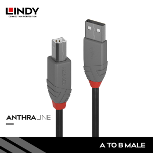 Kabel USB 2.0, Type A to Type B, Anthra, 2M