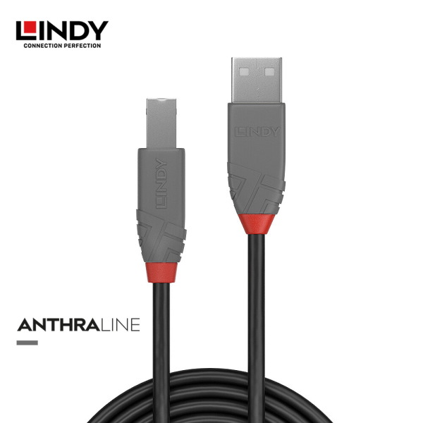 Kabel USB 2.0, Type A to Type B, Anthra, 2M - Image 2