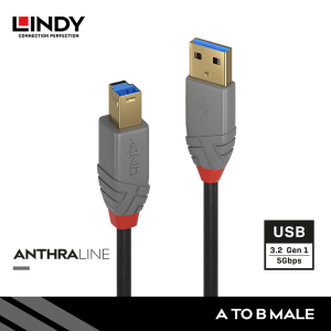 Kabel USB 3.2 Gen 1, Type A to Type B, Anthra, 2M