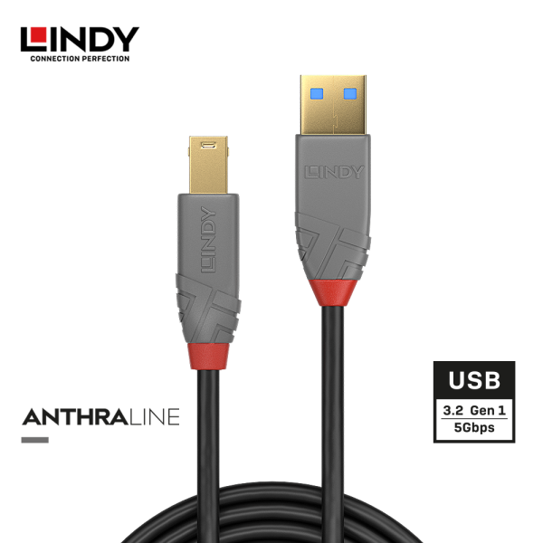 Kabel USB 3.2 Gen 1, Type A to Type B, Anthra, 2M - Image 2