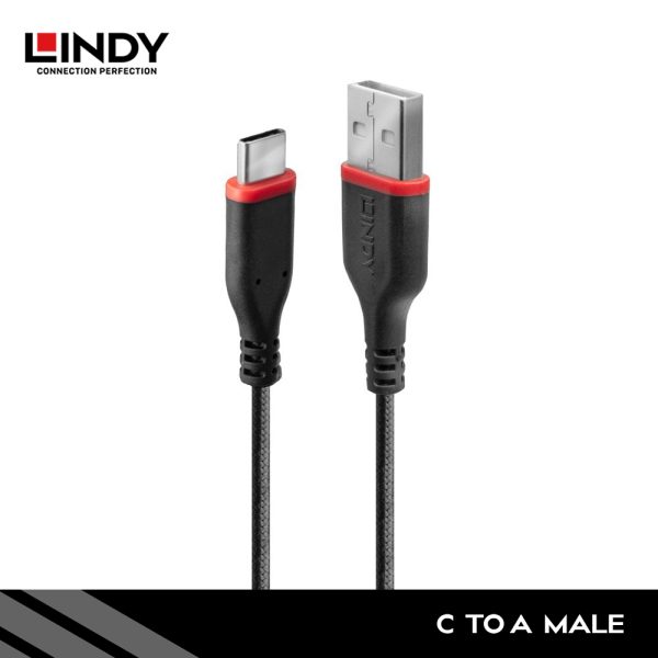 KABEL USB 2.0, TYPE C TO TYPE A, BRAIDED, 2M