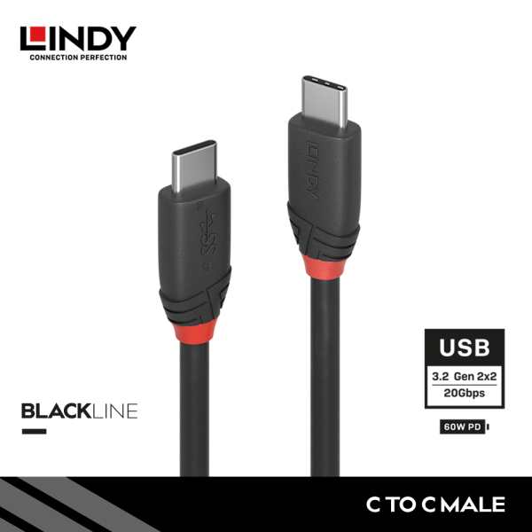 Kabel USB 3.2 Gen 2X2, Type C to Type C, Black, 1.5M