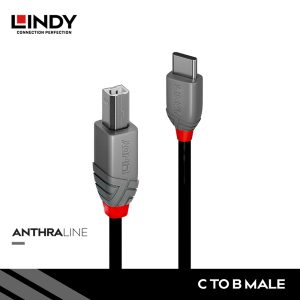  Kabel USB 2.0, Type C to Type B, Anthra, 0.5M