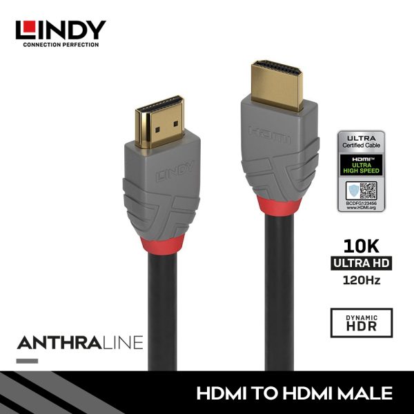 Kabel HDMI Ultra High Speed, HDMI to HDMI, Anthra, 1M
