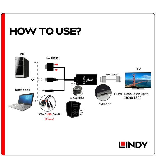 CONVERTER VGA WITH AUDIO TO HDMI - Image 3