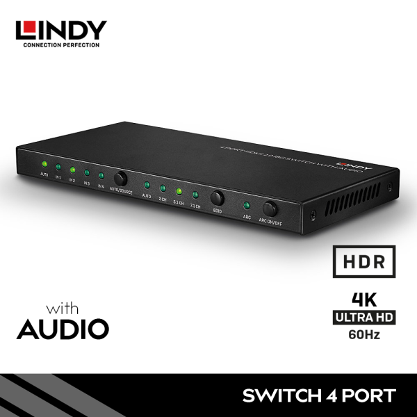 Switch HDMI 2.0 4 Port, 18G, 4K, Dengan Audio