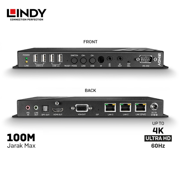 Extender 100M Over IP HDMI 4K & USB - Receiver - Image 4