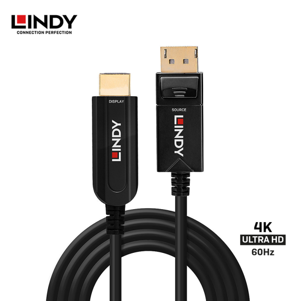 Kabel Adapter DisplayPort to HDMI 18G Fiber Optic Hybrid, 40M - Image 2