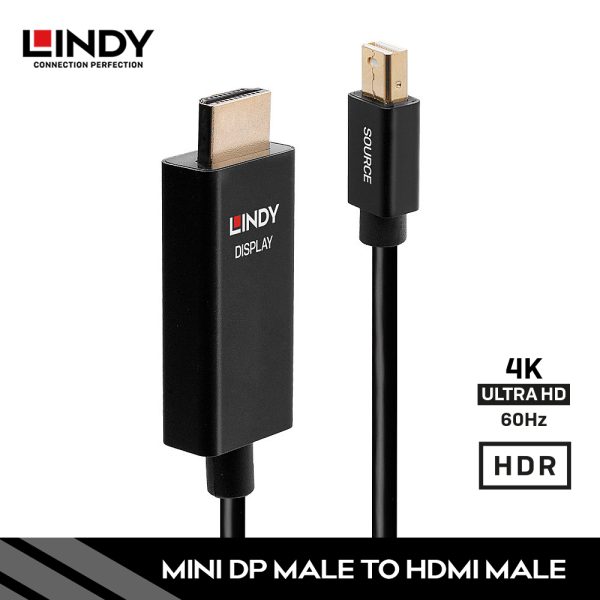 Kabel adapter mini DisplayPort to HDMI, HDR, 2M
