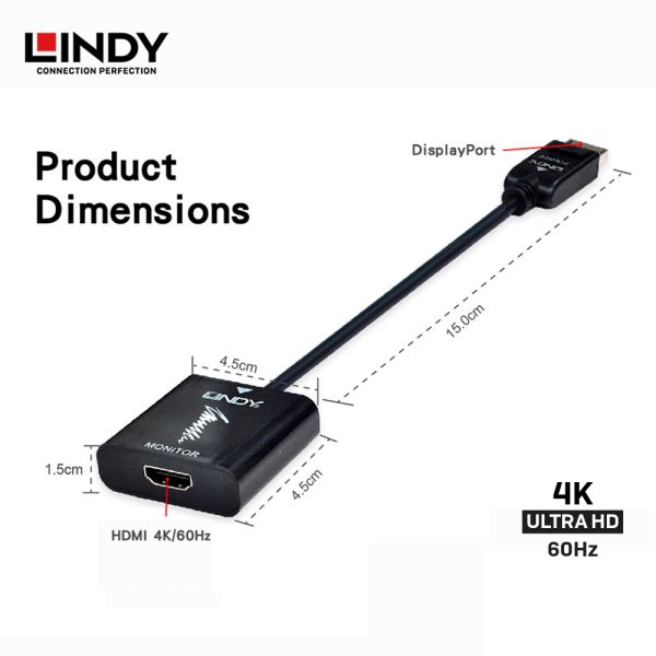 Adapter DIsplayPort 1.2, DIsplayPort to HDMI 4K60 - Image 2