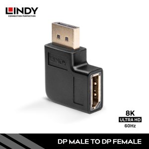 Adapter DisplayPort 1.4, DisplayPort to DisplayPort, Right Angle 90 Degree