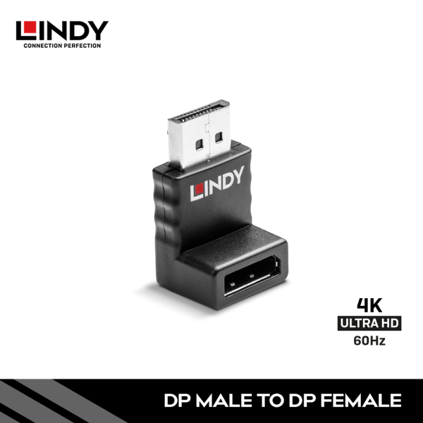 Adapter DisplayPort 1.2, DisplayPORT Male To Female, Up Angle 90 Degree