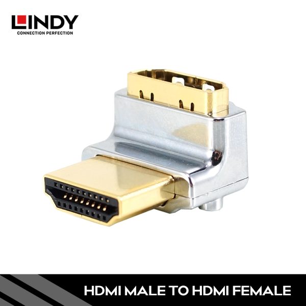 ADAPTER HDMI 2.0 HIGH SPEED, HDMI TO HDMI, CROMO, UP ANGLE 90 DEGREE