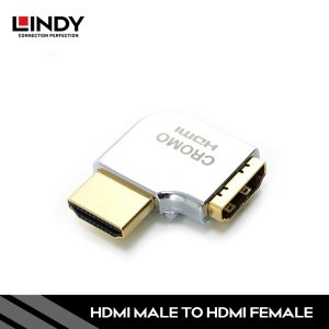 ADAPTER HDMI 2.0 HIGH SPEED, HDMI TO HDMI, CROMO, LEFT ANGLE 90 DEGREE
