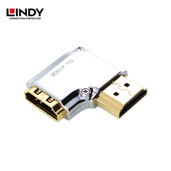 ADAPTER HDMI 2.0 HIGH SPEED, HDMI TO HDMI, CROMO, LEFT ANGLE 90 DEGREE - Image 2