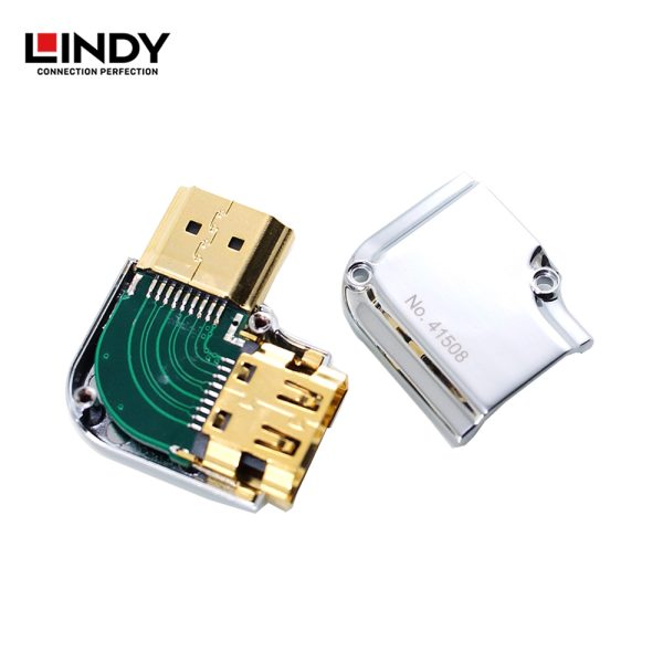 ADAPTER HDMI 2.0 HIGH SPEED, HDMI TO HDMI, CROMO, LEFT ANGLE 90 DEGREE - Image 3