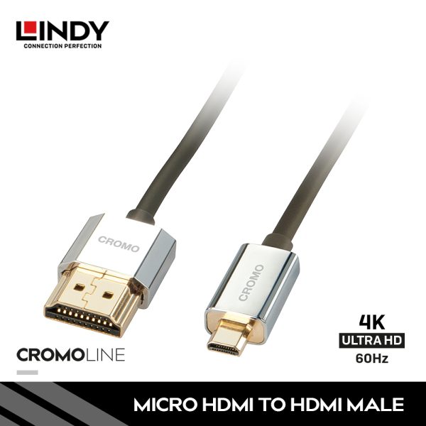 KABEL SLIM HDMI 2.0 HIGH SPEED, MICRO HDMI TO HDMI, CROMO 2M