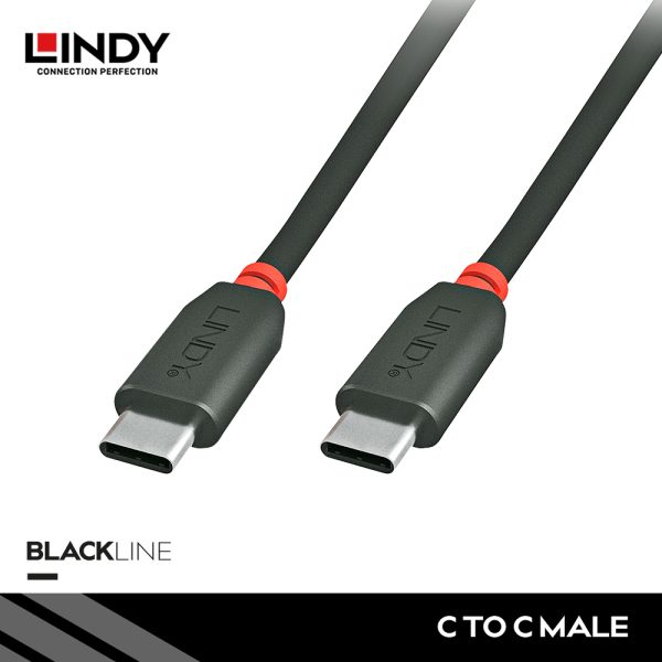 KABEL USB 2.0, TYPE C TO TYPE C, BLACK, 2M