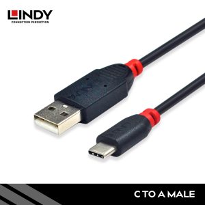 KABEL USB 2.0, TYPE C TO A, BLACK, 0.5M