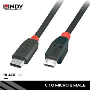 KABEL USB 2.0, TYPE C TO MICRO-B, BLACK, 2M