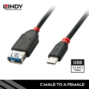 Kabel USB 3.2 GEN 1, Type C to Type A, OTG, Anthra, 0.15M