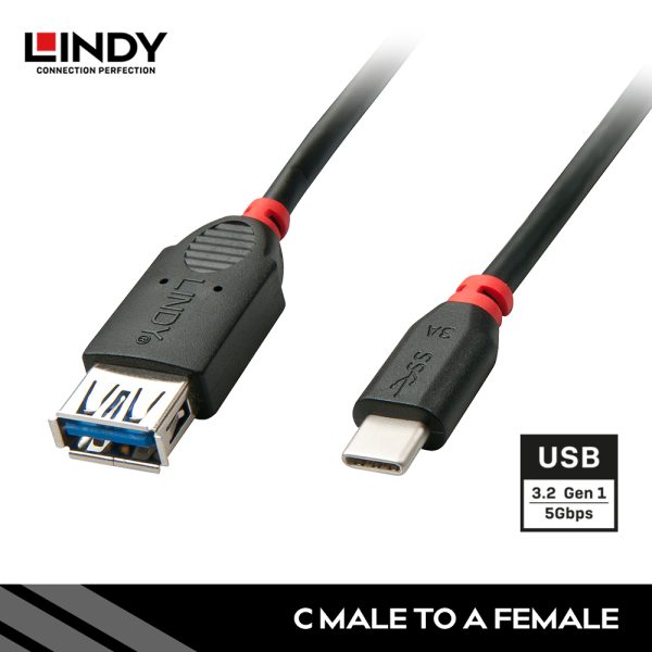 Kabel USB 3.2 GEN 1, Type C to Type A, OTG, Anthra, 0.15M
