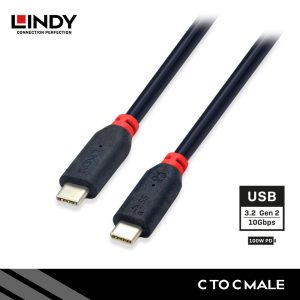 KABEL USB 3.2 GEN 2, TYPE C TO TYPE C, PD 5A, BLACK 1M