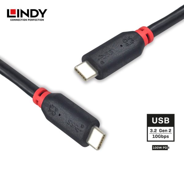 KABEL USB 3.2 GEN 2, TYPE C TO TYPE C, PD 5A, BLACK 1M - Image 2