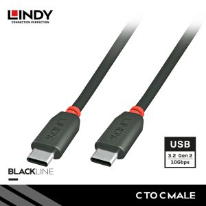 KABEL USB 3.2 GEN 2, TYPE C TO TYPE C, BLACK, 1.5M