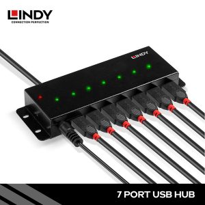 HUB USB 2.0, 7 PORT, METAL