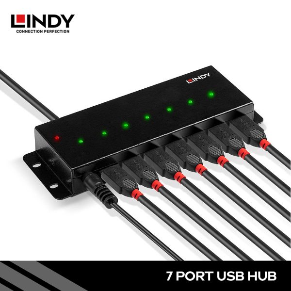 HUB USB 2.0, 7 PORT, METAL