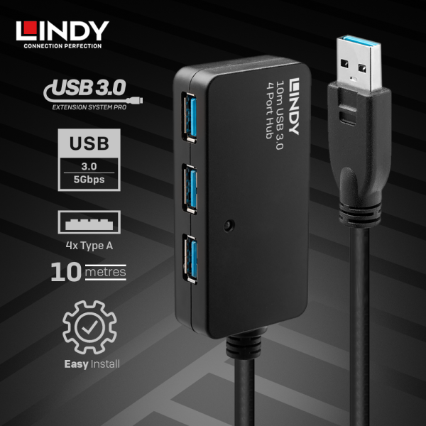Kabel Extension USB 3.0, Type A to Hub, 4 Port, Aktif, 10M - Image 3